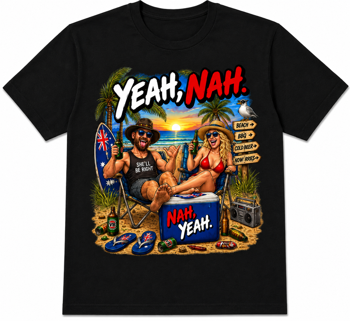 Yeah, Nah. Nah, Yeah. – Australian Slang T-Shirt - Design 4